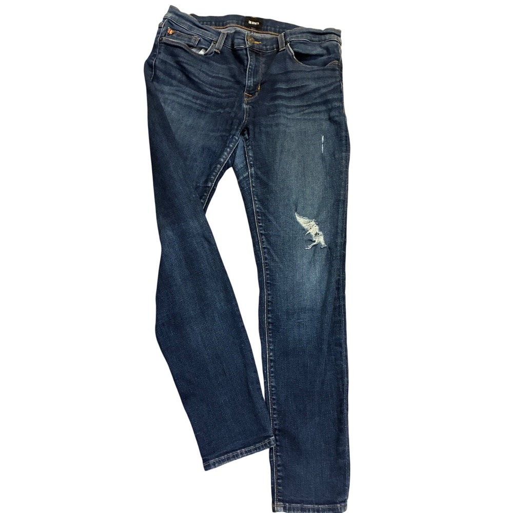 Hudson Womens Dark Wash Distressed Jeans Vintage Style Stretch Denim 29